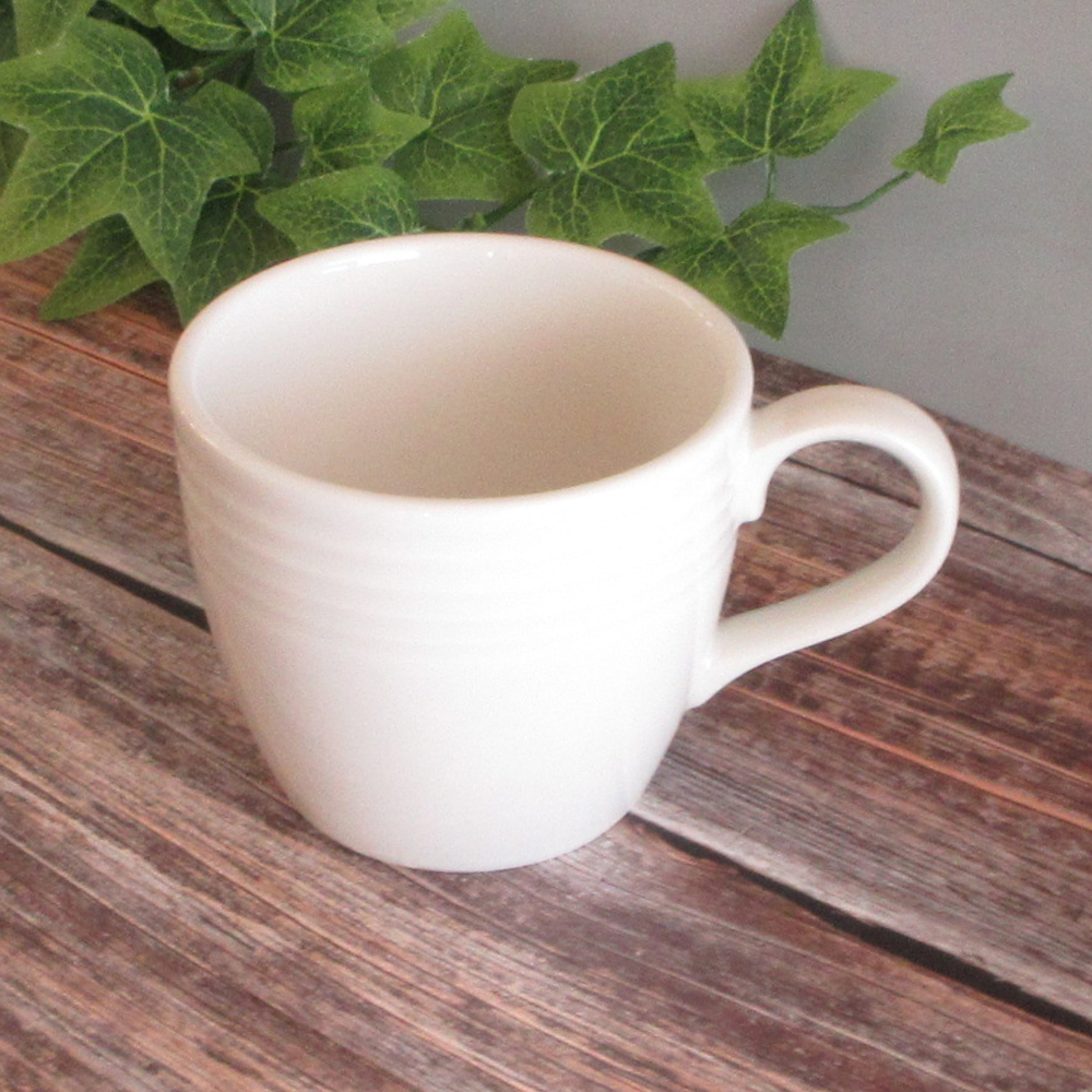 マグカップ おしゃれ 陶器 320ml かわいい 四季彩陶器 美濃焼 業務用 電子レンジ 食洗器対応 オービット クラシックアイボリー 12620050