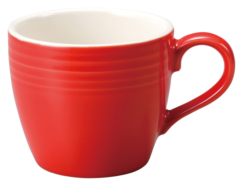 マグカップ おしゃれ 陶器 320ml かわいい 四季彩陶器 美濃焼 業務用 オービット ローズ レッド 12640050