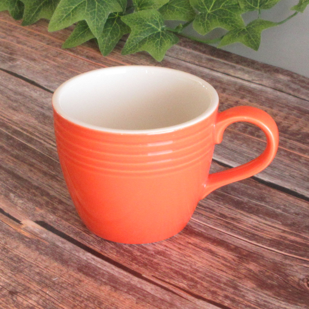 マグカップ おしゃれ 陶器 320ml かわいい 四季彩陶器 美濃焼 業務用 電子レンジ 食洗器対応 オービット マンダリンオレンジ 12650050