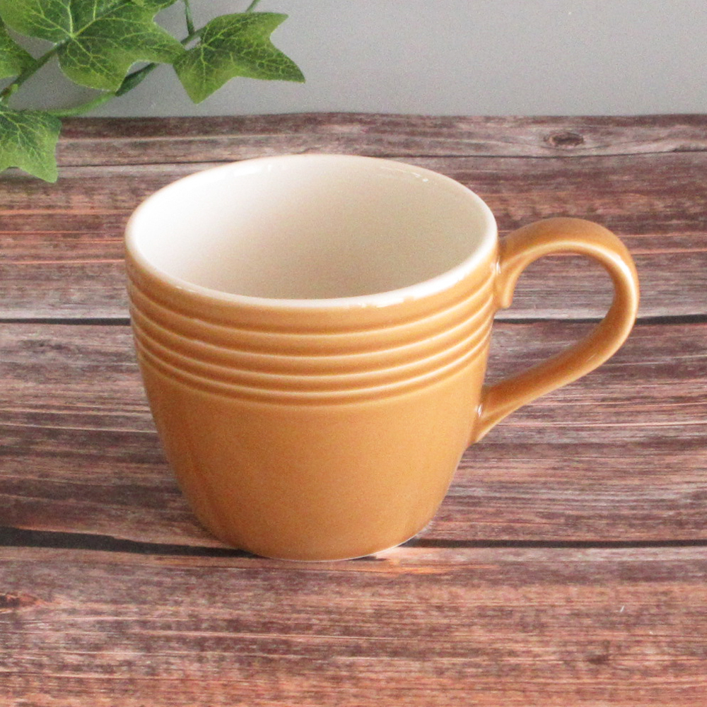 マグカップ おしゃれ 陶器 320ml かわいい 四季彩陶器 美濃焼 業務用 電子レンジ 食洗器対応 オービット メローアンバー 12660050