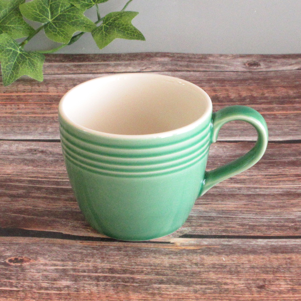 マグカップ おしゃれ 陶器 320ml かわいい 四季彩陶器 美濃焼 業務用 電子レンジ 食洗器対応 オービット メドウグリーン 12670050
