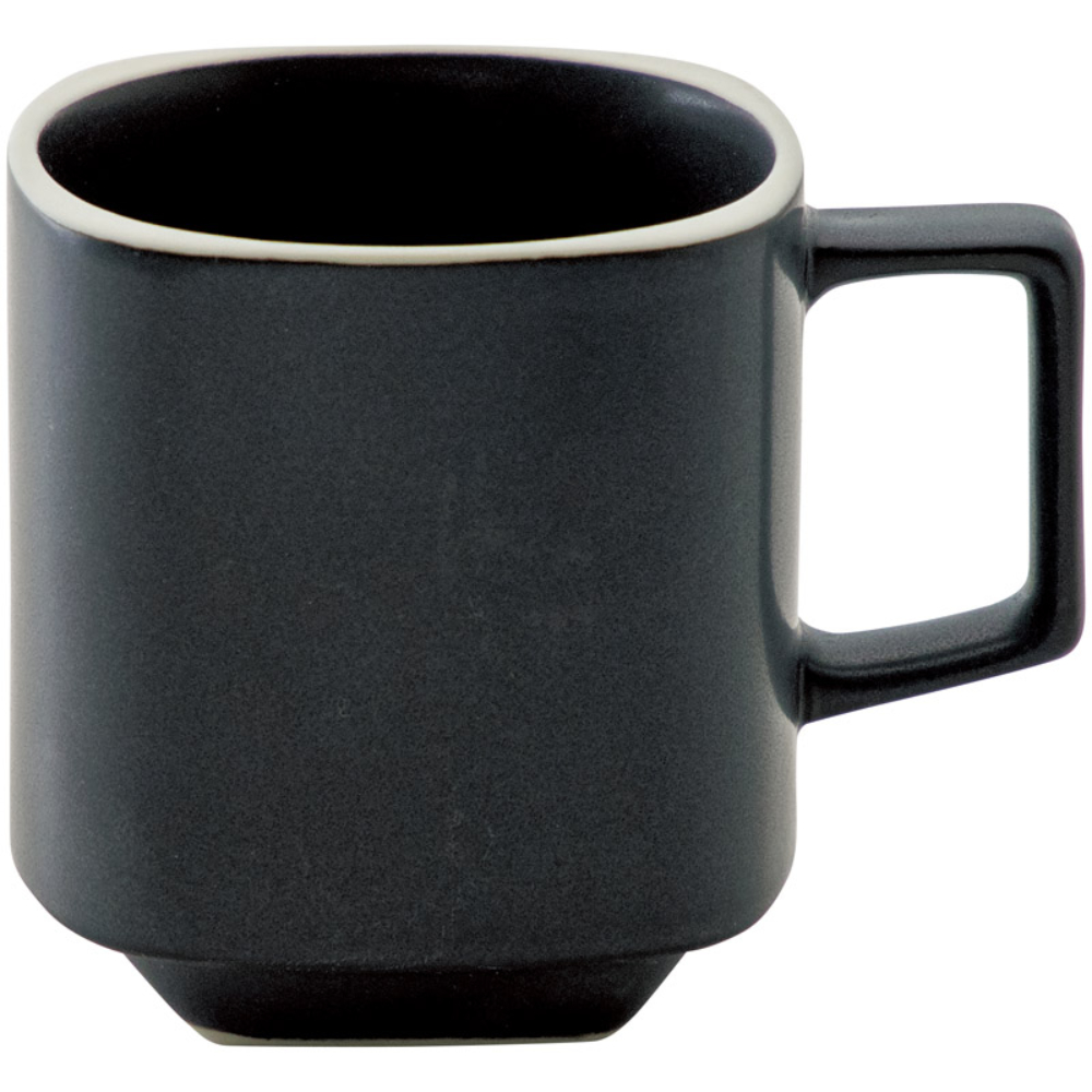 マグカップ スタッキング 320ml おしゃれ かわいい 黒い食器 四季彩陶器 美濃焼 業務用 カルマ カーボンブラック 12931450