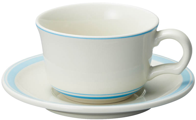 ティー カップソーサー おしゃれ カップアンドソーサー 225ml 陶器 四季彩陶器 美濃焼 業務用 食洗器対応 来客用 カントリーサイド ペール ブルー 13424053-13424055