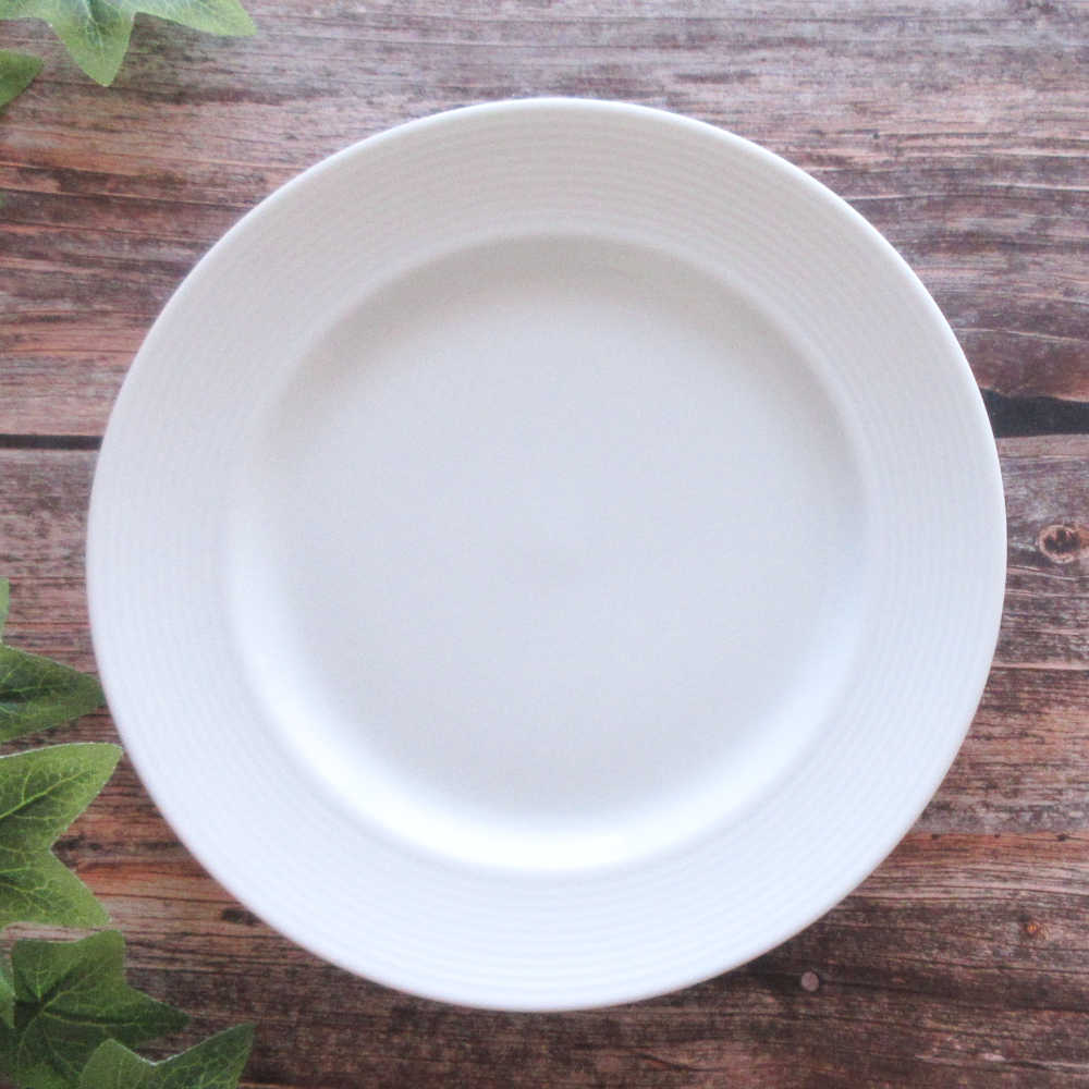 プレート 皿 25cm おしゃれ パスタ皿 カレー皿 ディナープレート 白い食器 白磁 四季彩陶器 美濃焼 業務用 ラッフル 16500003