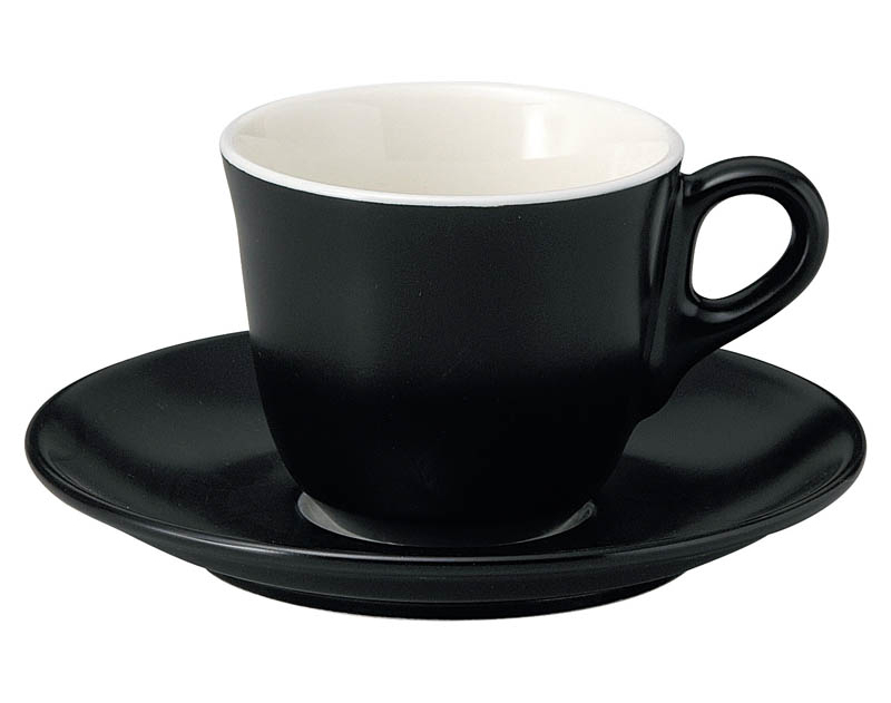 コーヒーカップソーサー おしゃれ 黒 カップアンドソーサー 185ml 陶器 四季彩陶器 美濃焼 業務用 食洗器対応 来客用 マーレ 17030052-17030055