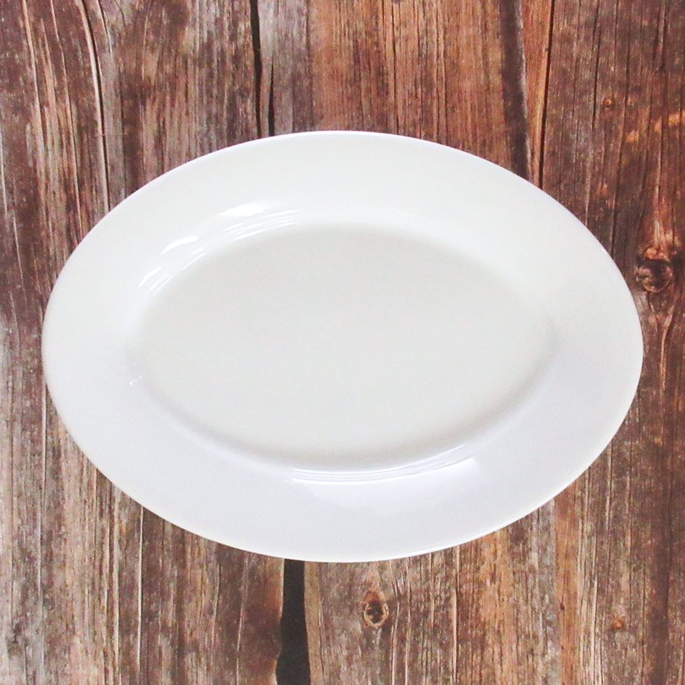 餃子皿 おしゃれ 23cm 洋食器 楕円皿 リム皿 陶器 白い食器 四季彩陶器 美濃焼 業務用 フォンテ 23cmプラター 17100047