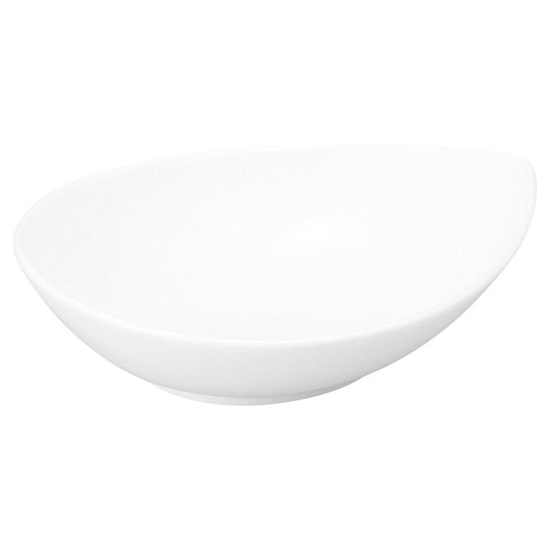 小鉢 おしゃれ 14cm 陶器 ボウル 食器 しずく型 190ml 浅型ボウル ドロップ ボウル カフェ食器 白い食器 四季彩陶器 美濃焼 業務用 フォンテ 17200036