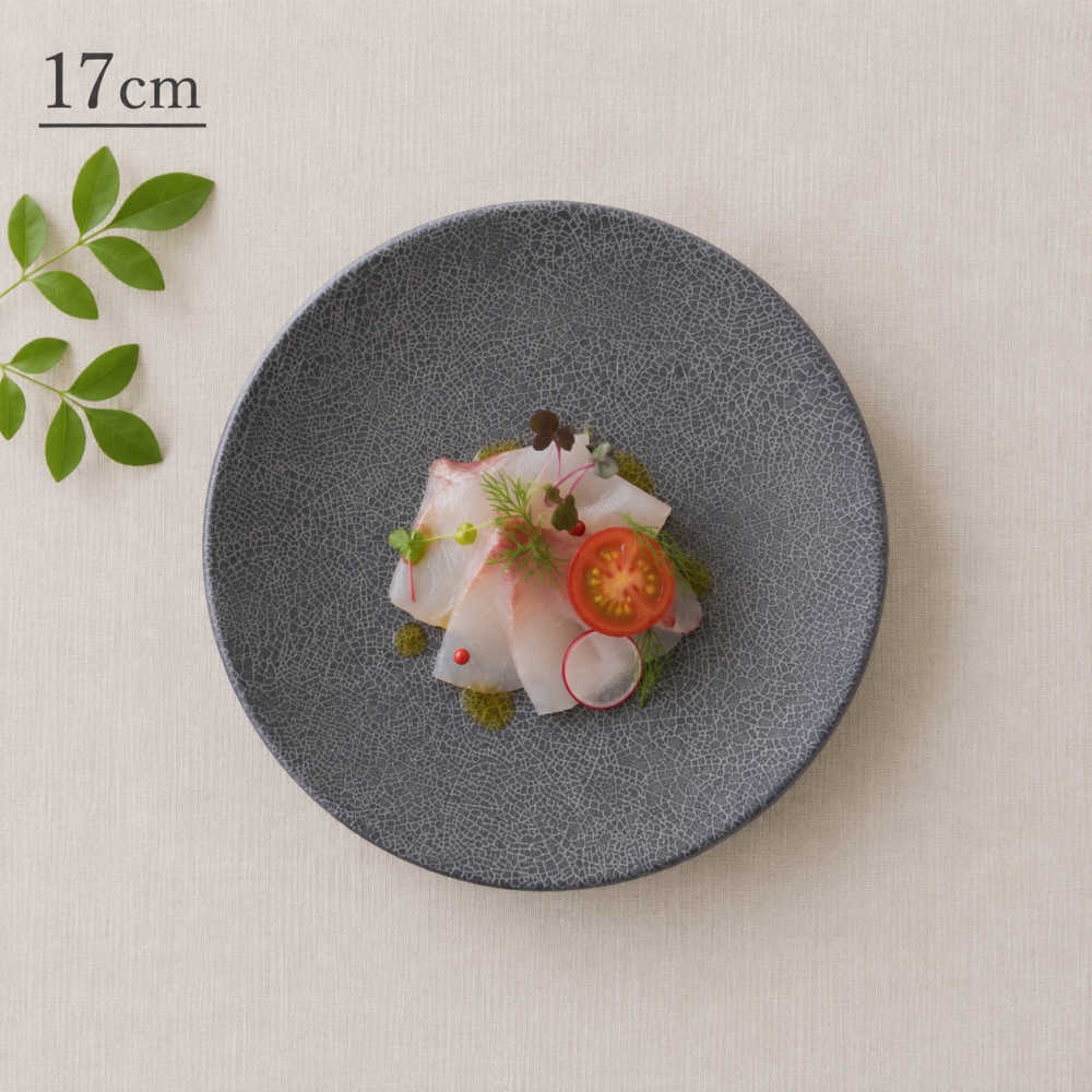 中皿 ケーキ皿 17cm 前菜皿 和食器 陶器 四季彩陶器 美濃焼 業務用 墨縅 18139007