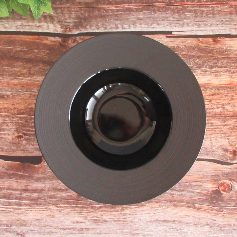 パスタ皿 スープ皿 くぼみ 黒 26cm 黒い食器 四季彩陶器 美濃焼 業務用 ナイトストリーム ディープスープボウル 19630023