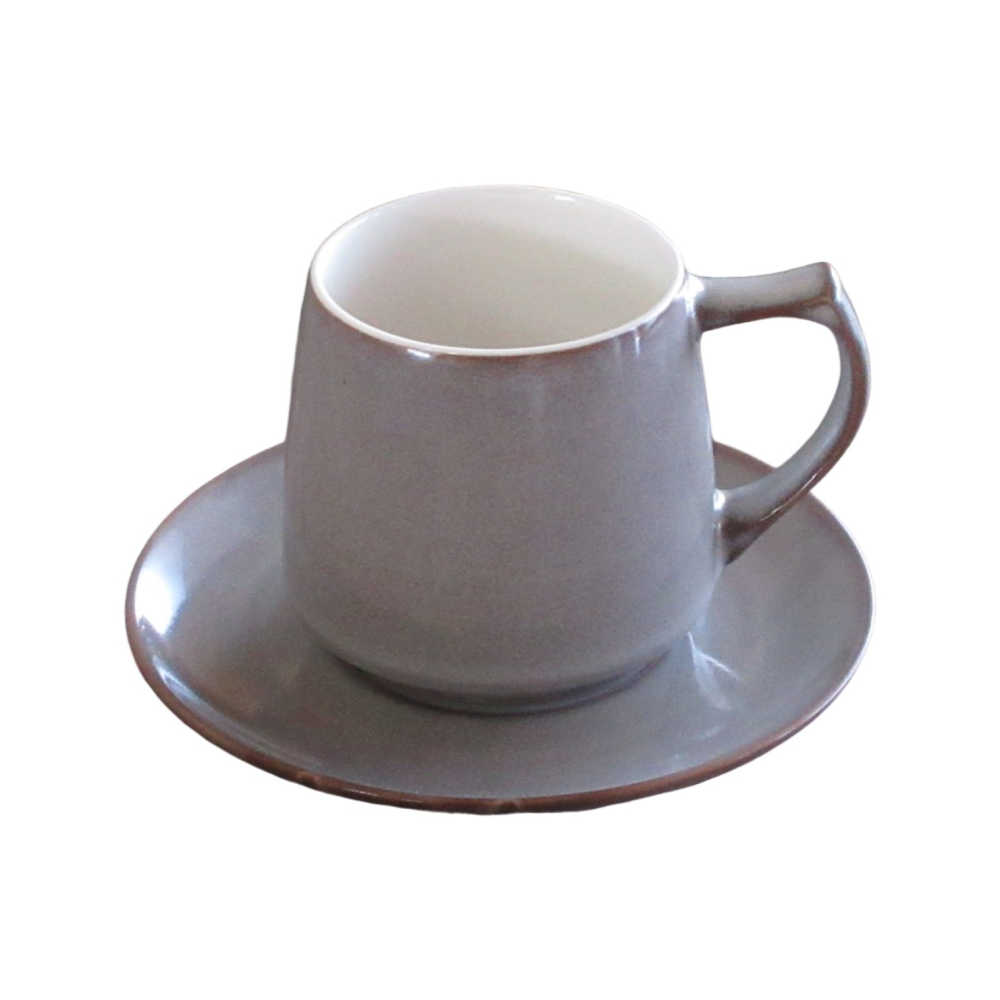 マグカップ コーヒーカップ 大容量 カップソーサー 大きめ 300ml カップアンドソーサー おしゃれ カップ 洋食器 四季彩陶器 美濃焼 業務用 食洗器対応 フィーヌ ストームグレー 19773750-19773755