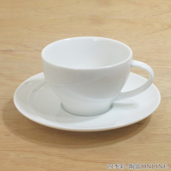 コーヒーカップソーサー おしゃれ 白 カップアンドソーサー 四季彩陶器 美濃焼 業務用 アルコ ピュアホワイト 14400052-14400055