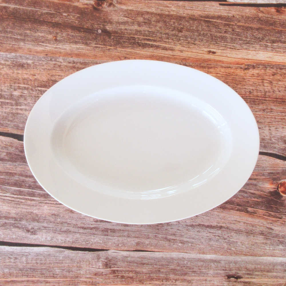 楕円皿 大皿 27cm 陶器 深皿 ワンプレート皿 メイン料理 おしゃれ 洋食器 白い食器 四季彩陶器 美濃焼 業務用 アーバンホワイト 27cm リムプラター 50700045