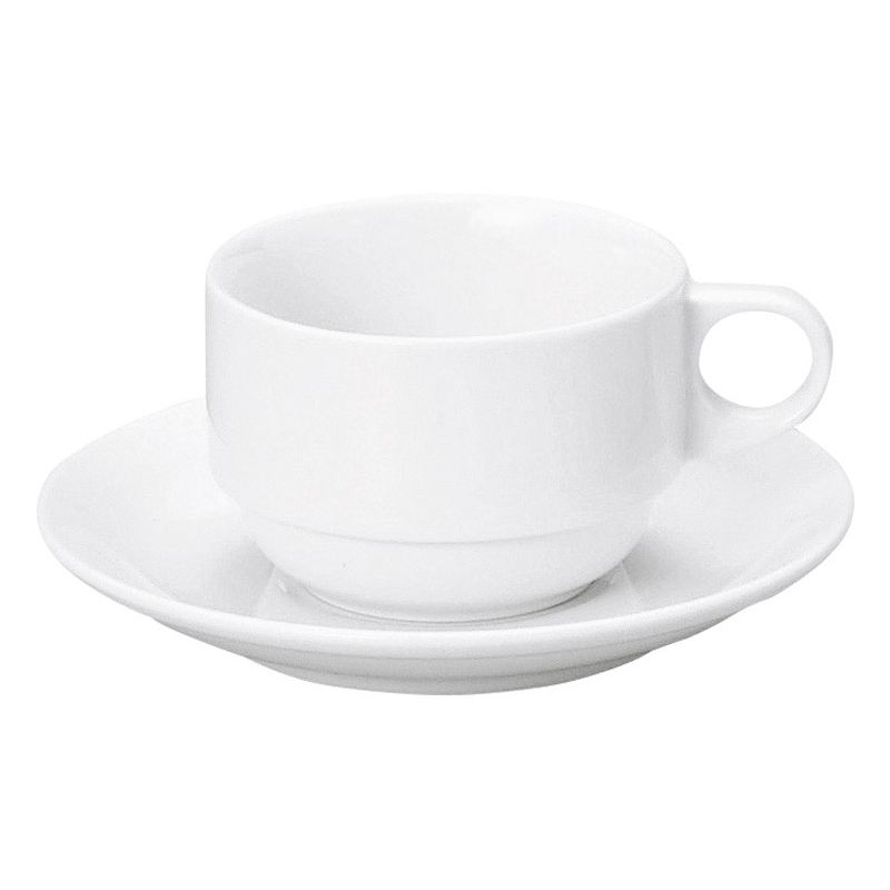 コーヒーカップソーサー 白 陶器 カップアンドソーサー 175ml 陶器 四季彩陶器 美濃焼 業務用 食洗器対応 アーバンホワイト スタック 50700052-50700055