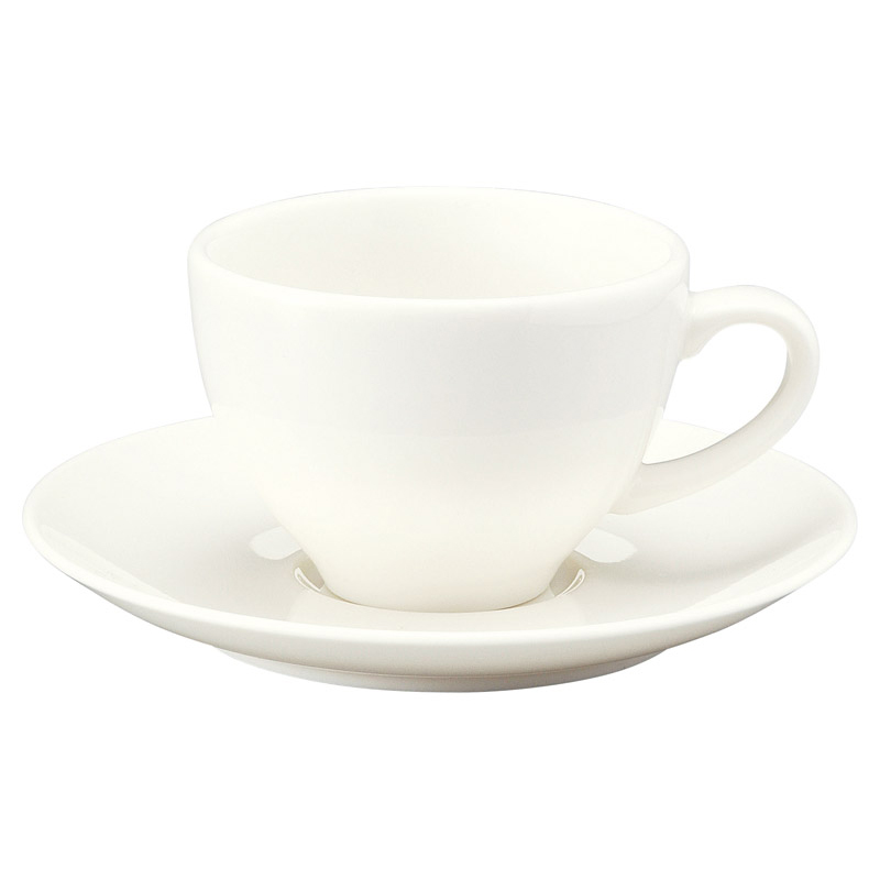 コーヒーカップ ソーサー 白 おしゃれ 陶器 カップアンドソーサー 190ml 日本製 四季彩陶器 美濃焼 業務用 食洗器対応 来客用 ボンボヤージ 12420052 13120055
