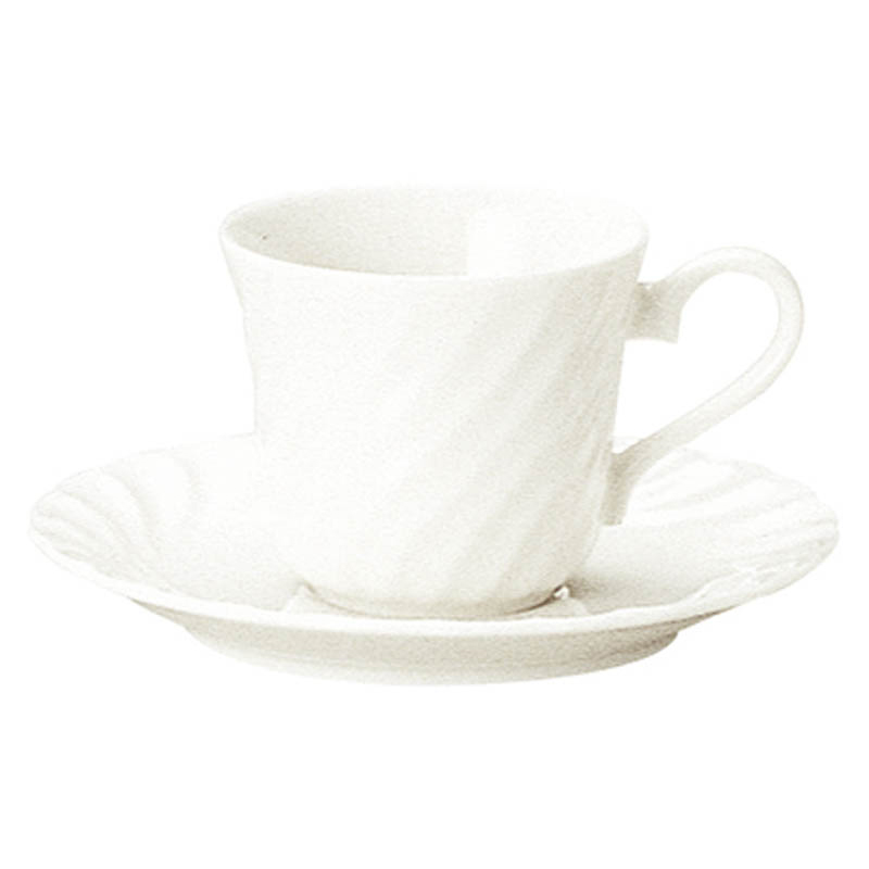 陶器 コーヒーカップ ソーサー 白 おしゃれ カップアンドソーサー 160ml 日本製 四季彩陶器 美濃焼 業務用 食洗器対応 来客用 エスポアール 15200052 15200055