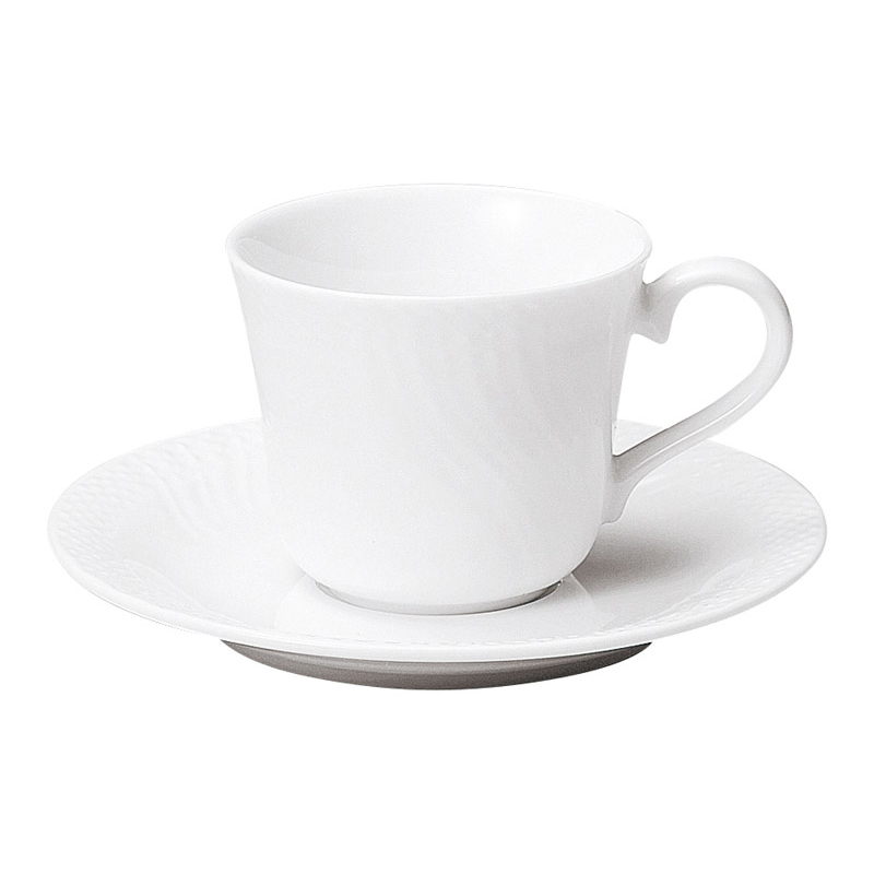 陶器 コーヒーカップ ソーサー おしゃれ カップアンドソーサー 170ml 白磁 日本製 四季彩陶器 美濃焼 業務用 食洗器対応 来客用 リヴァージュ 15300052 15300055