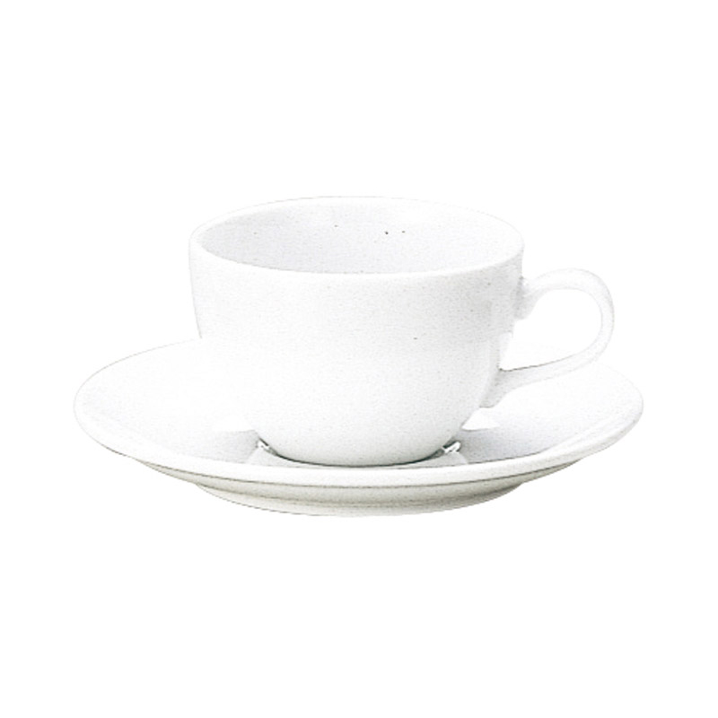 陶器 コーヒーカップ ソーサー おしゃれ カップアンドソーサー 180ml 白磁 日本製 四季彩陶器 美濃焼 業務用 食洗器対応 来客用 ネージュ 15600052 17000055