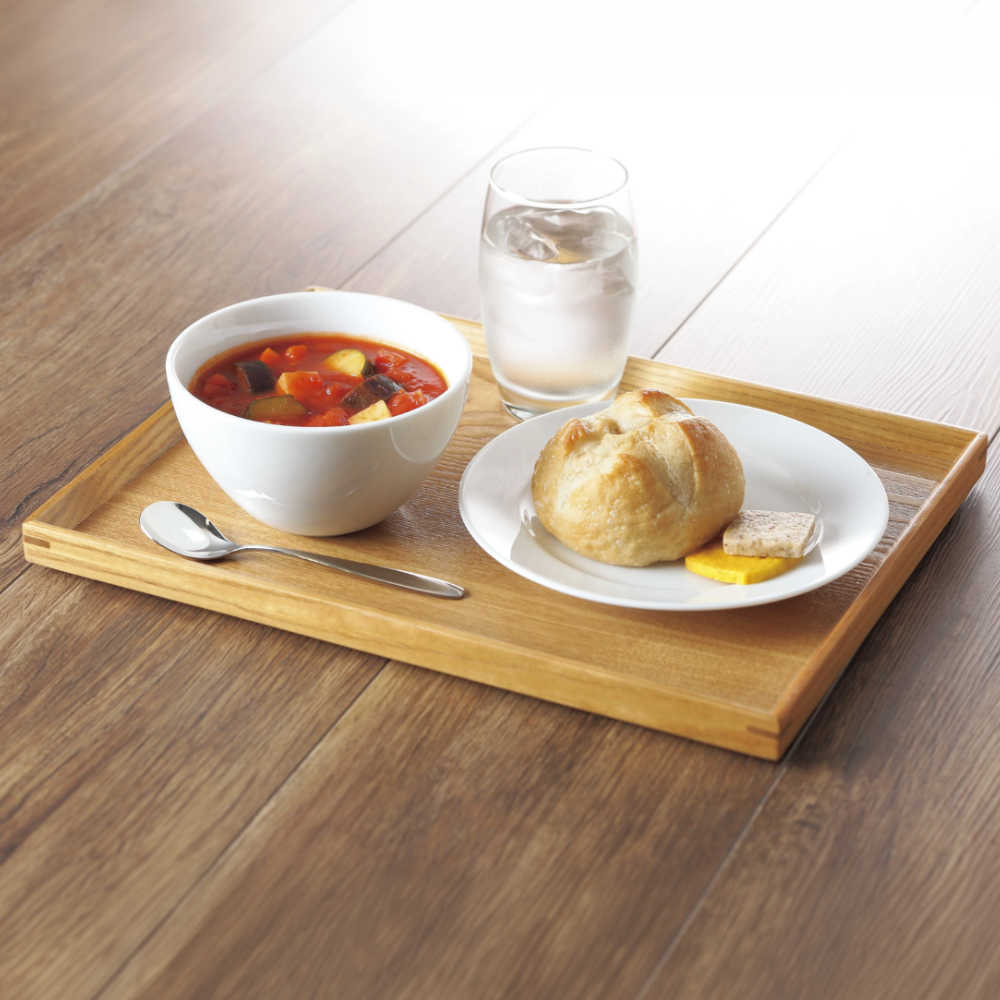 木製 トレー お盆 38cm ランチトレー カフェトレー 定食トレー 配膳トレー ナチュラル ブラウン 業務用 豆皿定食