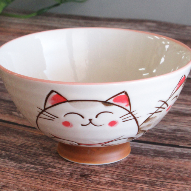 茶碗 ご飯茶碗 陶器 おしゃれ 選べる2サイズ かわいい 猫 ネコ