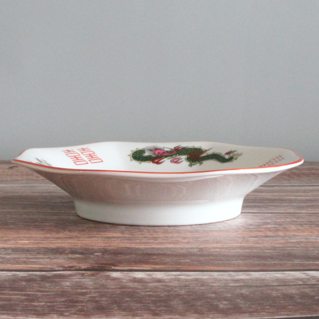 三つ竜八角皿 横