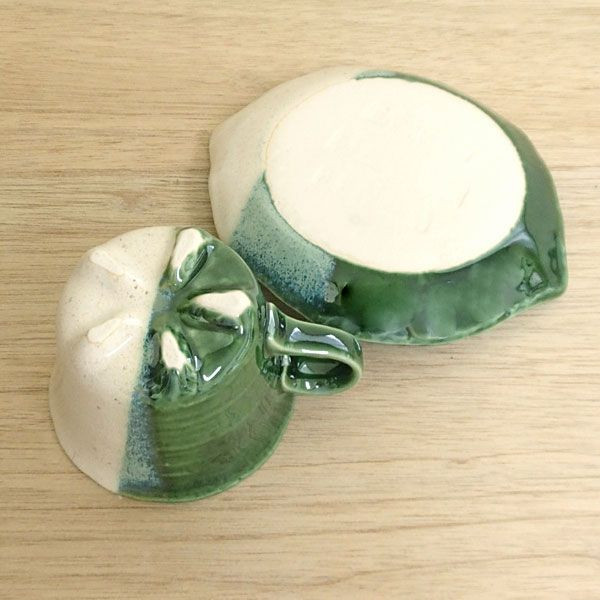 コーヒーカップソーサー 織部木の葉 陶器 和食器 業務用食器 商品番号：3d65451-026