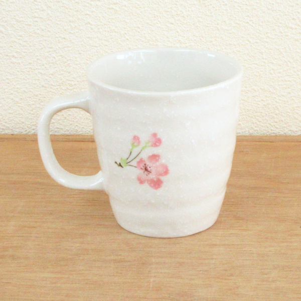 マグカップ おしゃれ かわいい 桜うさぎ ピンク 260ml 陶器 四季彩陶器