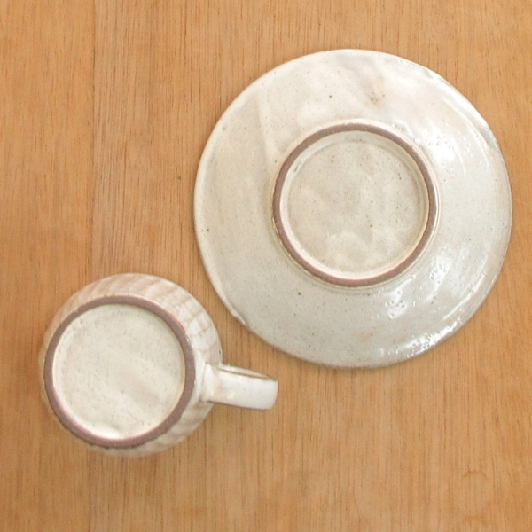 コーヒーカップソーサー 粉引しのぎ 陶器 和食器 業務用食器