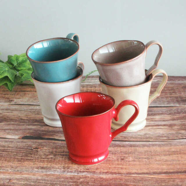 マグカップ おしゃれ 北欧風 290ml 陶器 アンティーク かわいい 四季彩