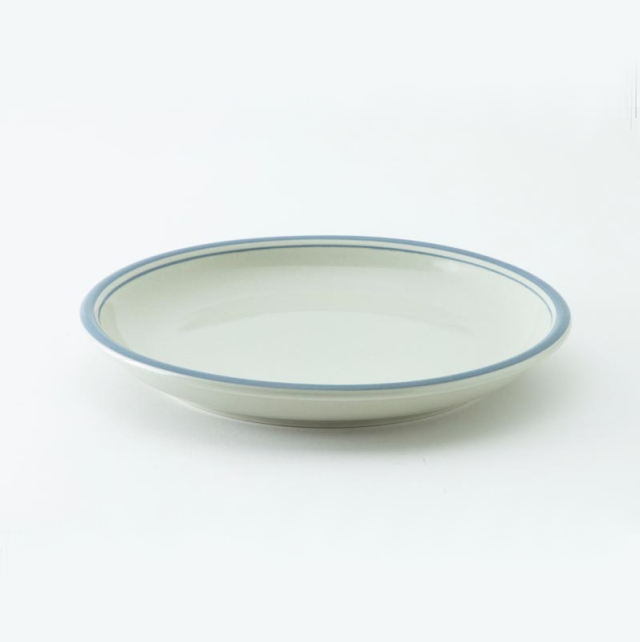パスタ皿 23cm 白 水色 横