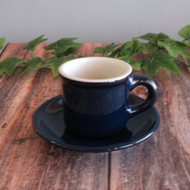 コーヒーカップソーサー おしゃれ カップアンドソーサー 陶器 180ml カフェ風 四季彩陶器 洋食器 業務用食器 カントリーサイド ネイビー 11188052 11188056