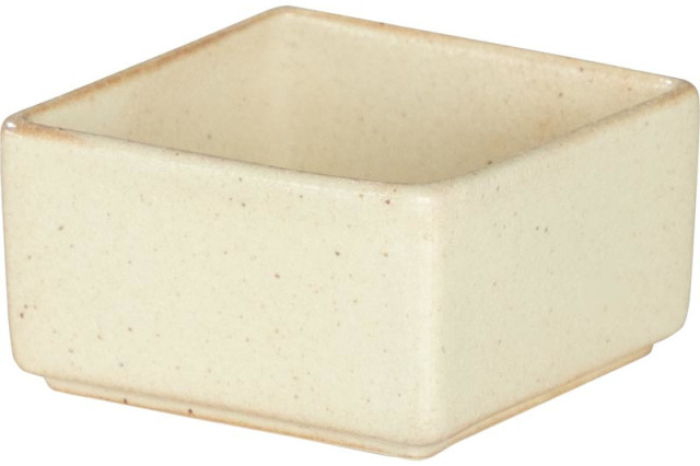 和食器 珍味 蓋付 7cm 角小鉢 陶器  四季彩陶器 美濃焼 業務用 フェーブル サンドアイボリー 11721277