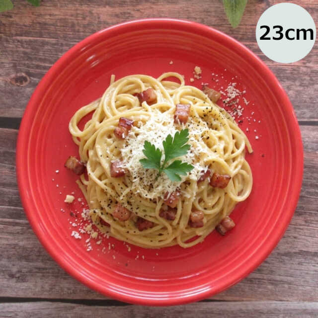 パスタ皿 カレー皿 おしゃれ 23cm ディナープレート 四季彩陶器 美濃焼 業務用 オービット ローズレッド 12640004