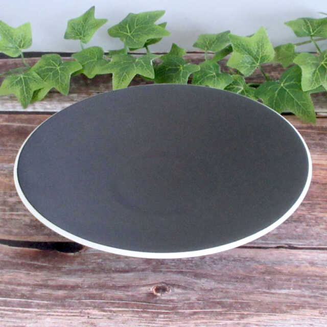 24cm パスタ皿 カレー皿 深皿 洋食器 四季彩陶器 美濃焼 業務用 カルマ カーボンブラック 12931111