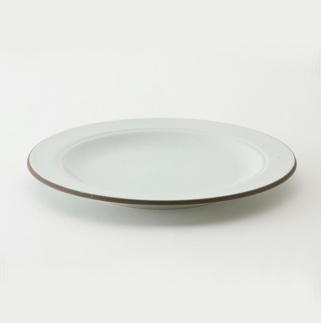 パスタ皿 23cm 白 茶色 横