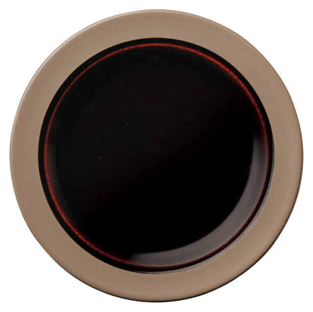 パスタ皿 23cm ブラウン 正面