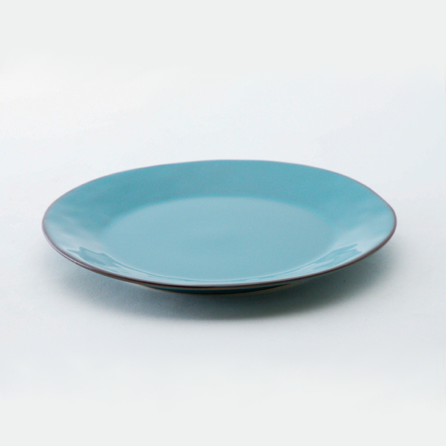 パスタ皿 23cm 水色 横