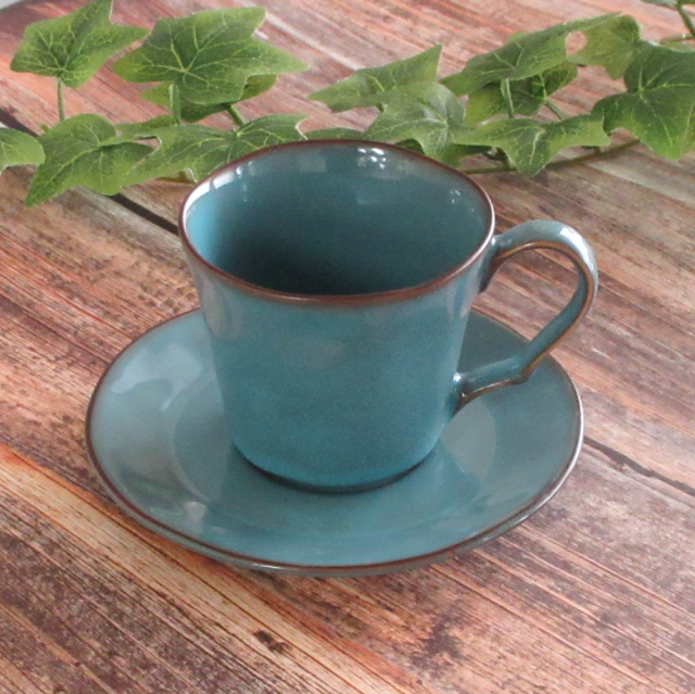 コーヒーカップ ソーサー おしゃれ ラフェルム アンティ-クブルー カップアンドソーサー 四季彩陶器 美濃焼 業務用 洋食器 13587052-13587055