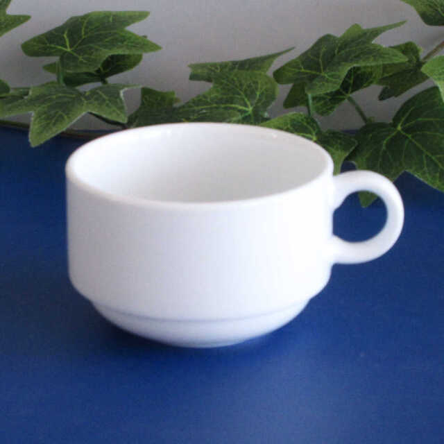 カプチーノカップソーサー おしゃれ スタッキング カップアンドソーサー 白い食器 洋食器 四季彩陶器 美濃焼 業務用 プラージュ 13800051-12700055