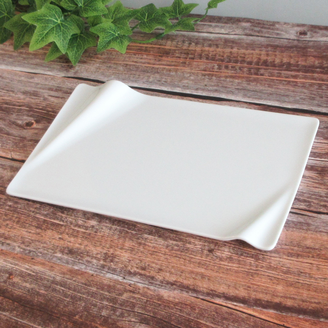 大皿 26cm 角皿 おしゃれ 長角皿 盛り皿 洋食器 白い食器 四季彩陶器 美濃焼 業務用 ネプチューン 14000087