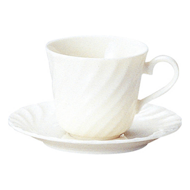 コーヒーカップソーサー おしゃれ 大きめ 陶器 カップアンドソーサー アメリカン 白い食器 洋食器 四季彩陶器 美濃焼 業務用 エスポアール 15200051-15200055