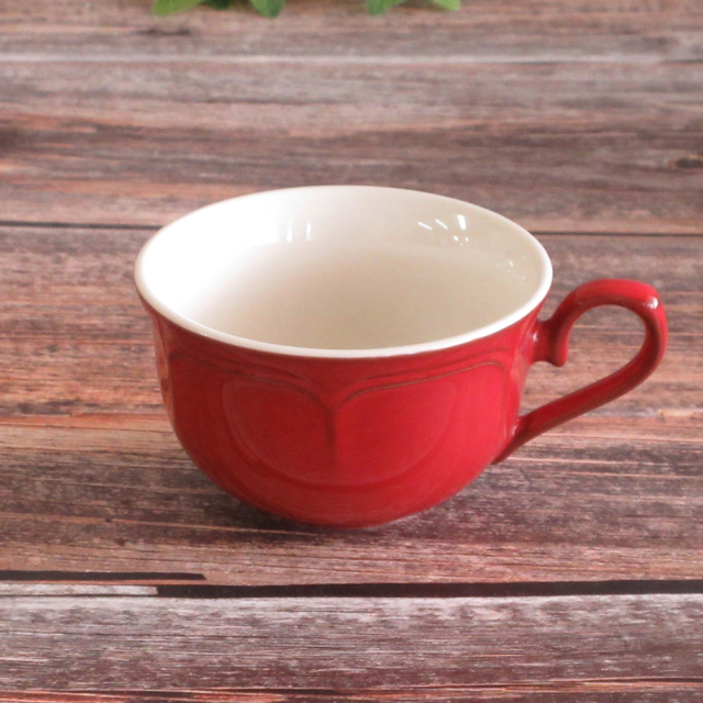 ティーカップ ソーサー おしゃれ 赤 カップアンドソーサー 175ml 陶器