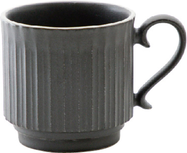マグカップ スタッキング 陶器 380ml おしゃれ かわいい 黒い食器 大きい 四季彩陶器 美濃焼 業務用 大きめ ストーリア クリスタルブラック 16731450