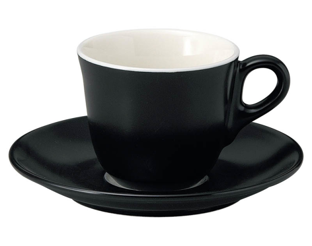 コーヒーカップソーサー おしゃれ 黒 カップアンドソーサー 185ml 陶器 四季彩陶器 美濃焼 業務用 食洗器対応 来客用 マーレ 17030052-17030055