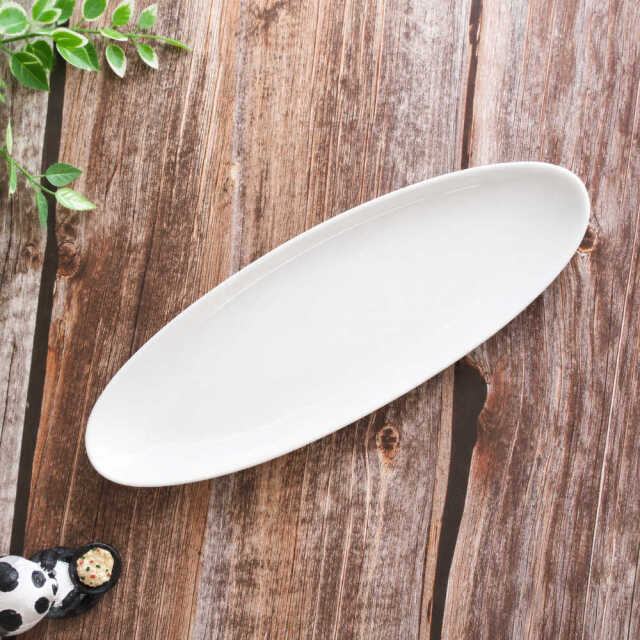 楕円皿 おしゃれ 24cm 中皿 長皿 オーバル皿 白 盛り皿 陶器 四季彩陶器 美濃焼 業務用 フォンテ 17100095
