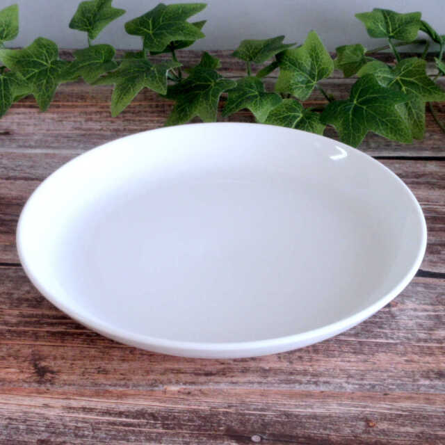 パスタ皿 カレー皿 おしゃれ 23cm ディナープレート 白い食器 四季彩陶器 美濃焼 業務用 麗白(リーバイ) 17400004