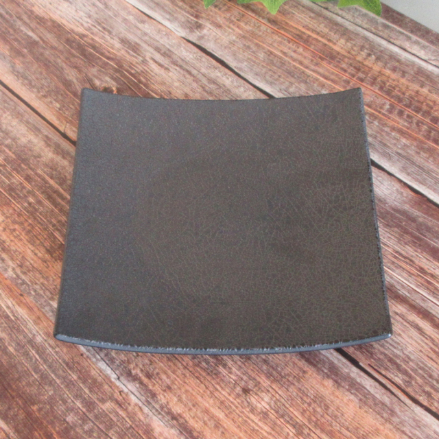 皿 正方形 おしゃれ 和食器 19cm 四角皿 スクエアプレート 陶器 和モダン 黒 四季彩陶器 美濃焼 業務用 墨縅 17639064