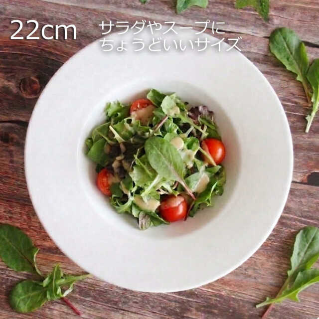 皿 パスタ皿 スープ皿 22cm 白 くぼみ おしゃれ 白い食器 洋食器 四季彩陶器 美濃焼 業務用 ジャルディン ディープスープボウル 18000025