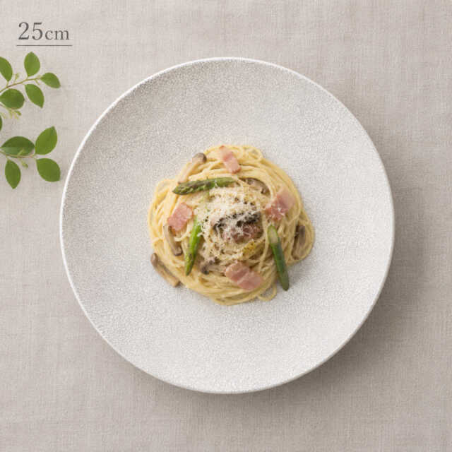 美濃焼 和食器 25cm ワンプレート皿 盛皿 メイン料理 和モダン 白 四季彩陶器 業務用 飛白 18102003