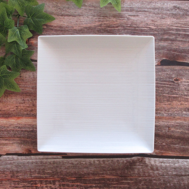 大皿 角皿 27cm スクエアープレート ワンプレート皿 メイン料理 白い食器 四季彩陶器 美濃焼 業務用 イマージュ 18300061