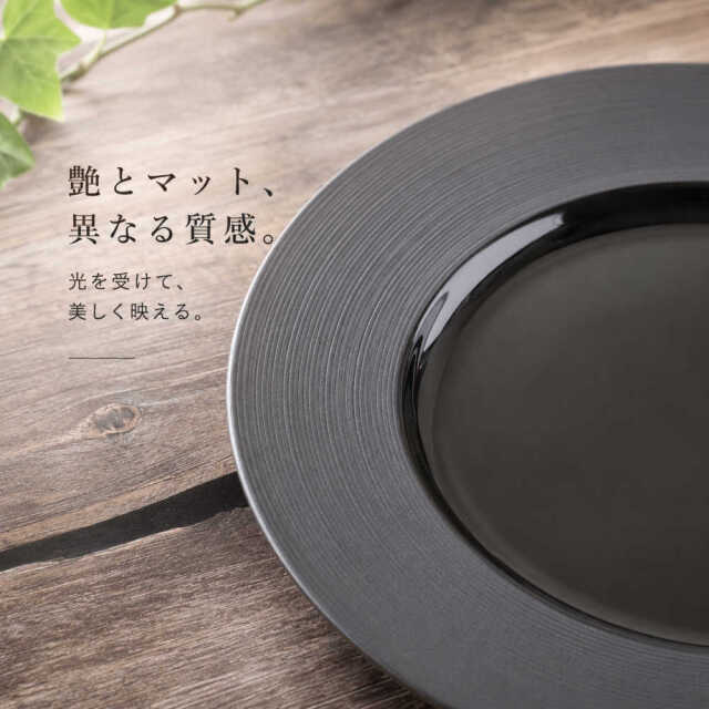 光洋陶器 ナイトストリーム 26cmリムプレート マット&シャイニー